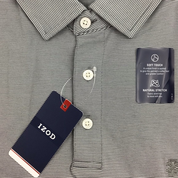 IZOD Men’s Micro Stripe Polo Shirt Medium - Picture 7 of 11